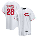 Cincinnati Reds #28 Eugenio Su¨¢rez Player White HeidiMiller Home Game Stitched Jerseys