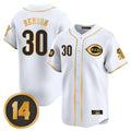 Cincinnati Reds #30 Ken Griffey Player White-Gold HeidiMiller Vapor Premier Limited Home Stitched Jerseys