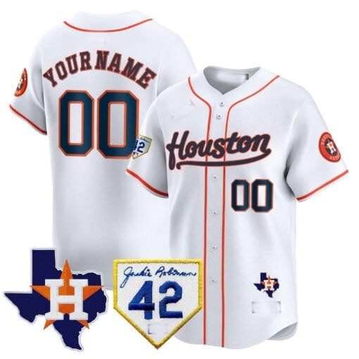 Custom Houston Astros 2024 Jackie Robinson Patch Vapor Premier Limited Jersey ¨C White 2 HeidiMiller