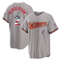 Baltimore Orioles #2 Gunnar Henderson Player Gray HeidiMiller USA 250 Fourth of July Home Game Stitched Jerseys