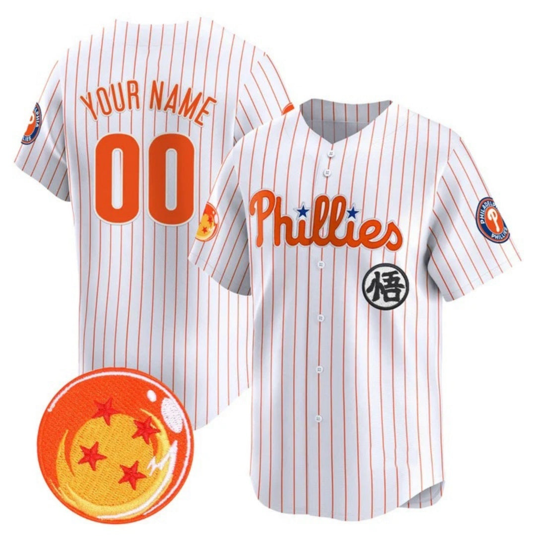 Custom Philadelphia Phillies x Dragon Ball White HeidiMiller Vapor Premier Limited Jersey - All Stitched