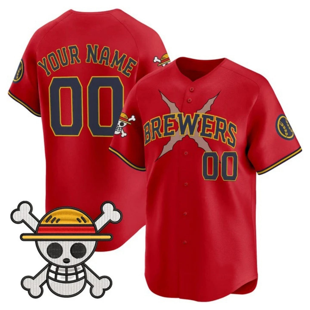 Custom Milwaukee Brewers x One Piece Red HeidiMiller Vapor Premier Limited Jersey - Stitched