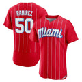 Miami Marlins #50 Agustin Ramirez Player Red HeidiMiller City Connect Home Limited Elite Stitched Jerseys