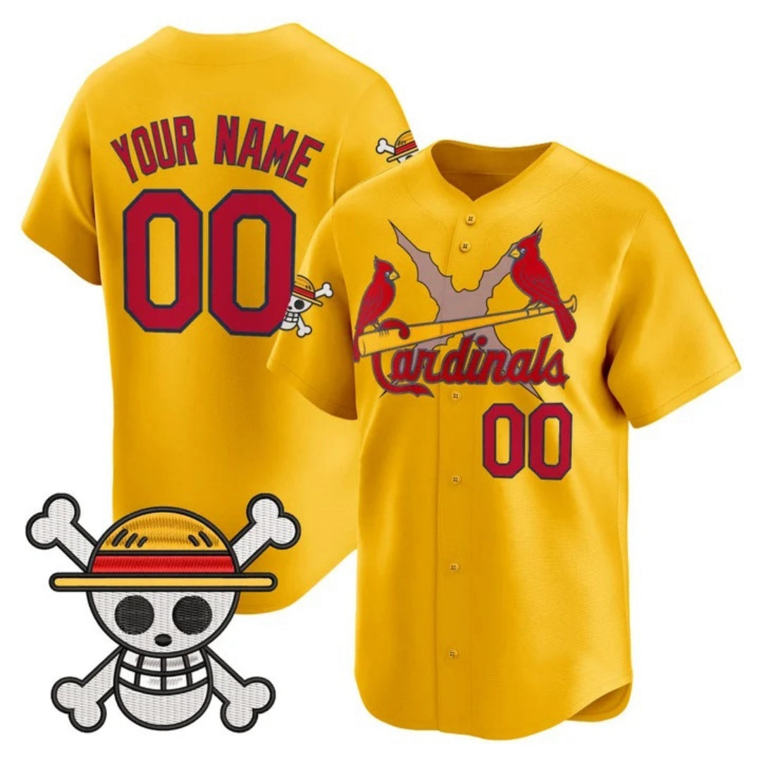 Custom St. Louis Cardinals x One Piece Gold HeidiMiller Vapor Premier Limited Jersey - Stitched