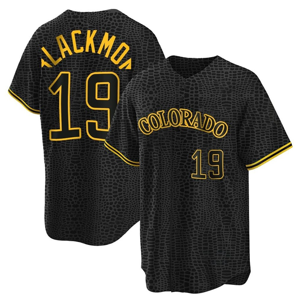 Colorado Rockies #19 Charlie Blackmon Player Black HeidiMiller Snake Skin City Home Game Stitched Jerseys