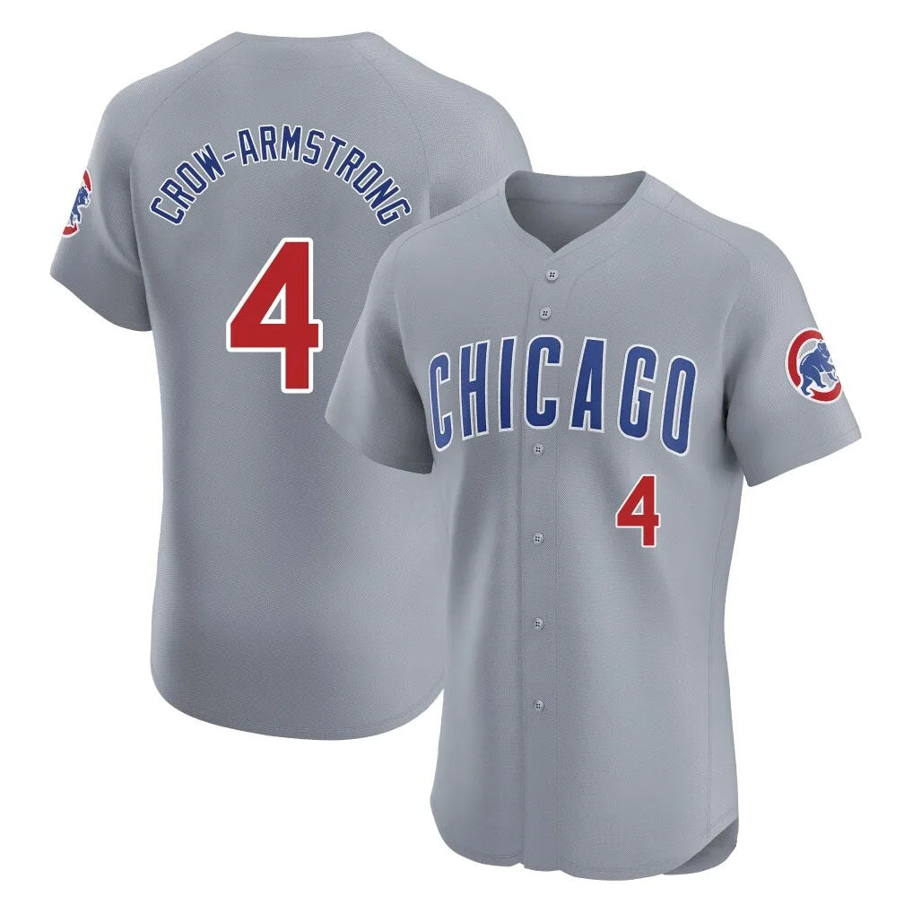 Chicago Cubs #4 Pete Crow-Armstrong Player Gray HeidiMiller Road Limited Elite Home Stitched Jerseys