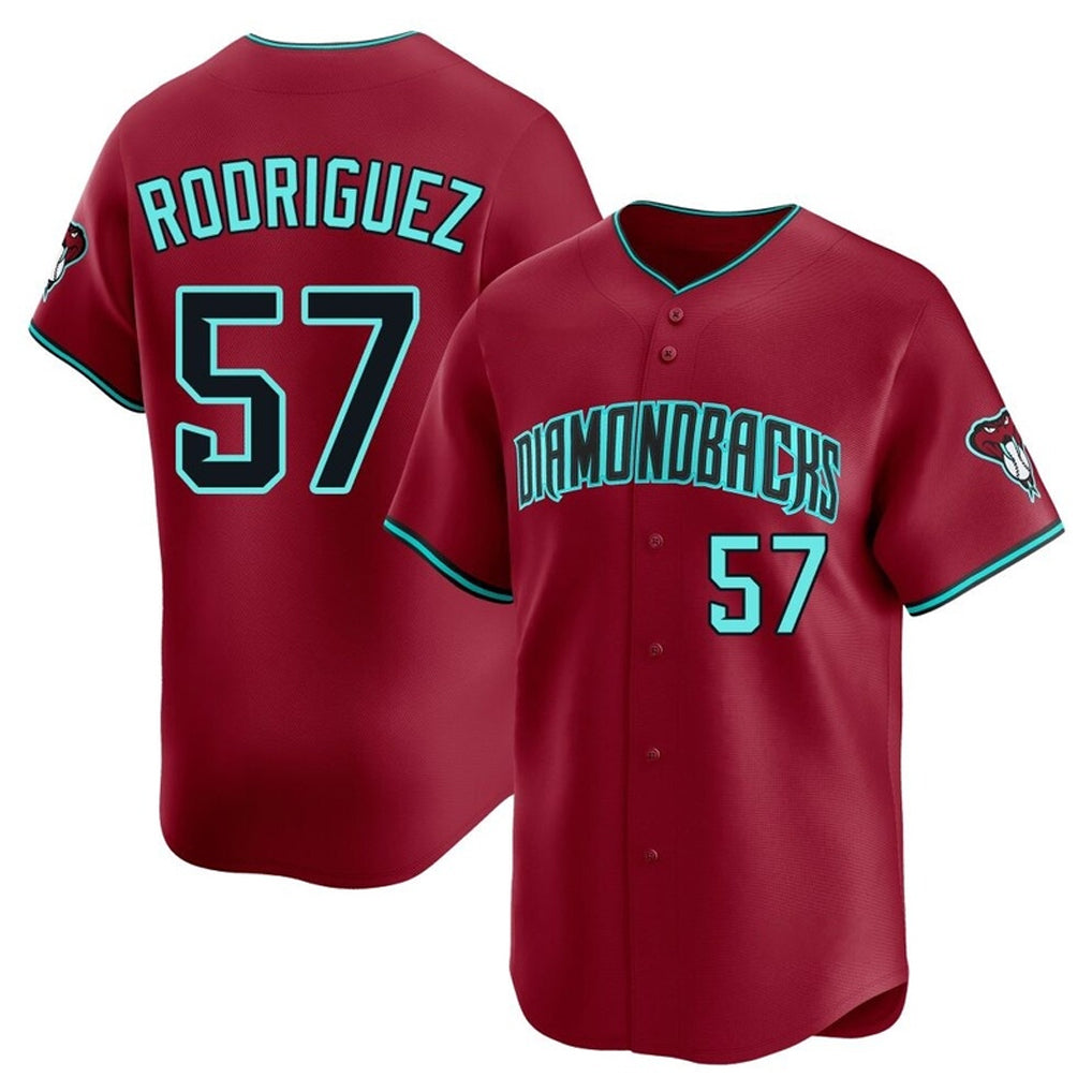 Arizona Diamondbacks #57 Eduardo Rodriguez Player Red HeidiMiller Limited Home Game Stitched Jerseys