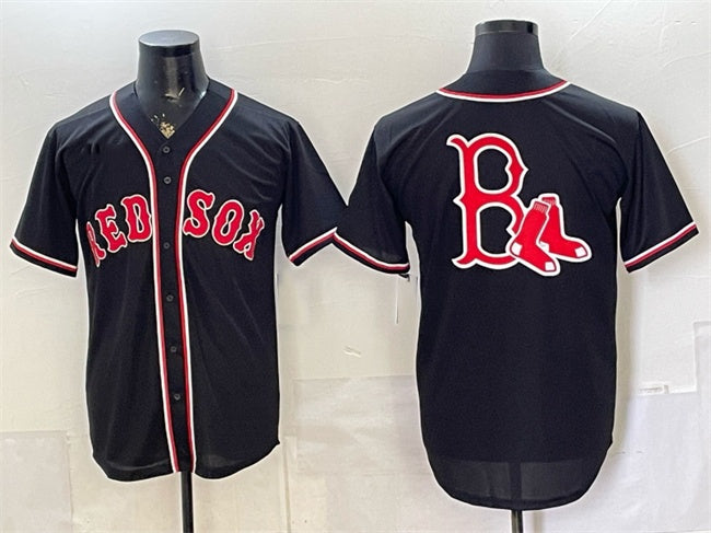 Boston Red Sox Team Big Logo 2026 Fashion Replica Black HeidiMiller Out Stitched Jersey