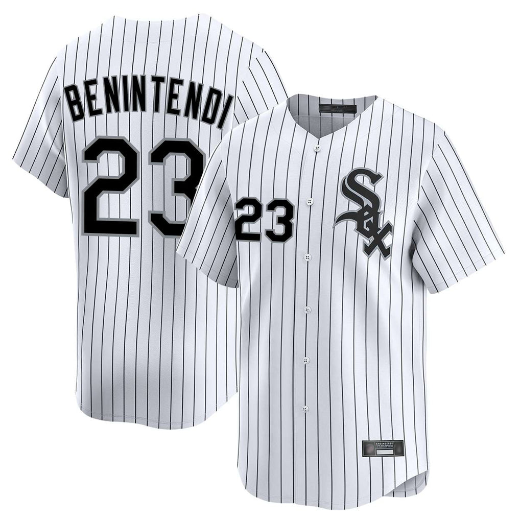 Chicago White Sox #23 Andrew Benintendi Player White HeidiMiller Stripe Limited Home Stitched Jerseys