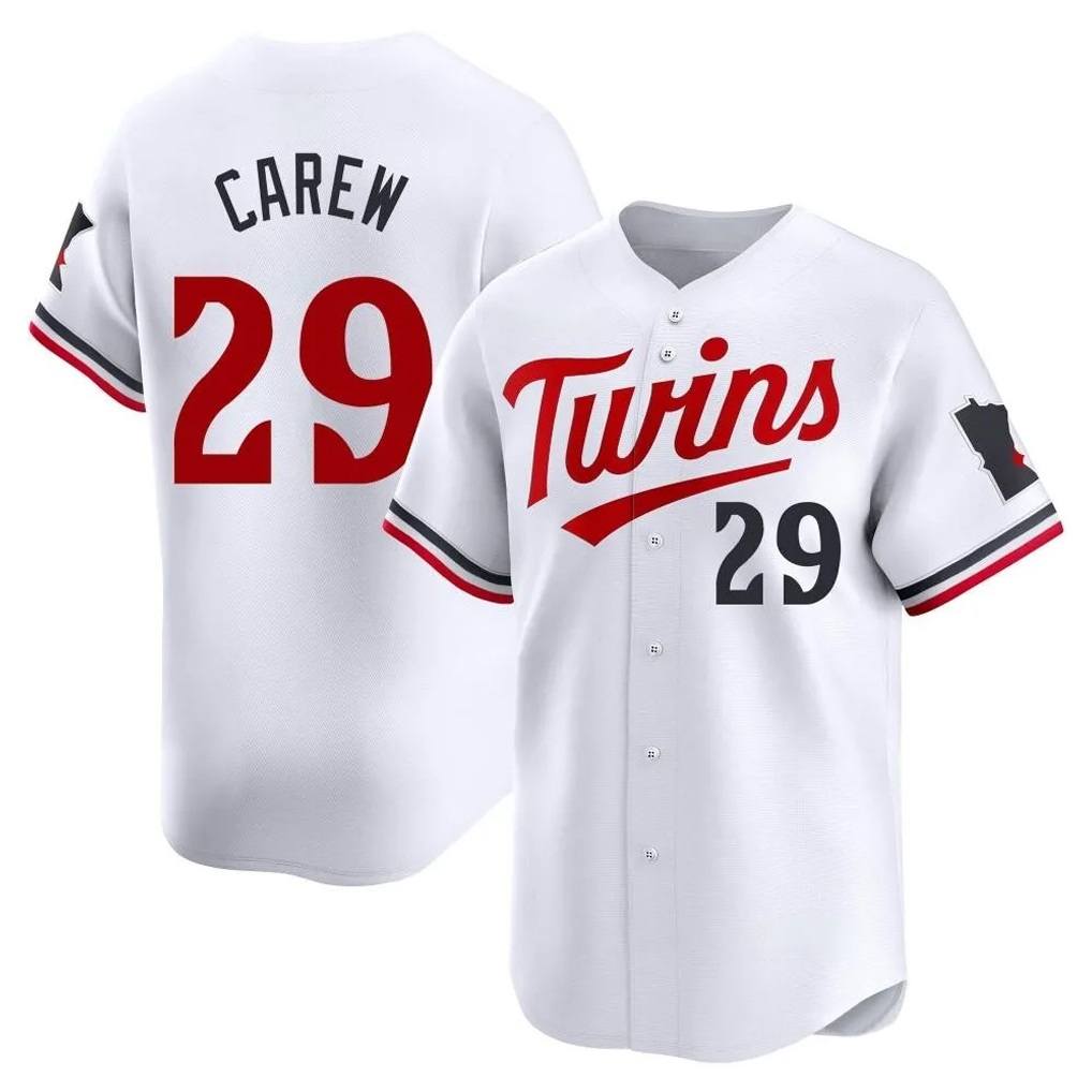 Minnesota Twins #29 Rod Carew Player White HeidiMiller Home Limited Stitched Jerseys