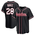 Cleveland Guardians #28 Tanner Bibee Player Black HeidiMiller Fashion Out Home Game Stitched Jerseys