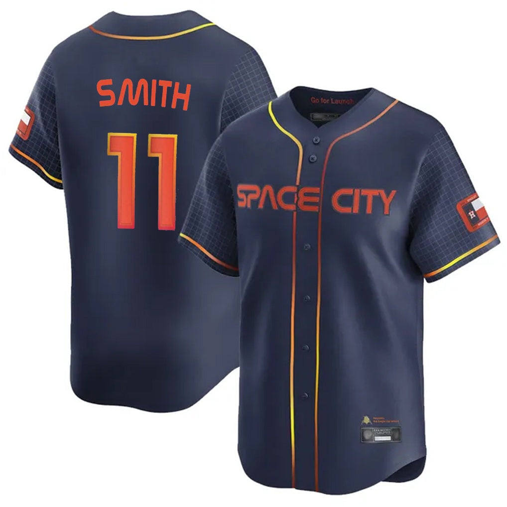 Houston Astros #11 Cam Smith Player Navy HeidiMiller City Connect Home Limited Stitched Jerseys