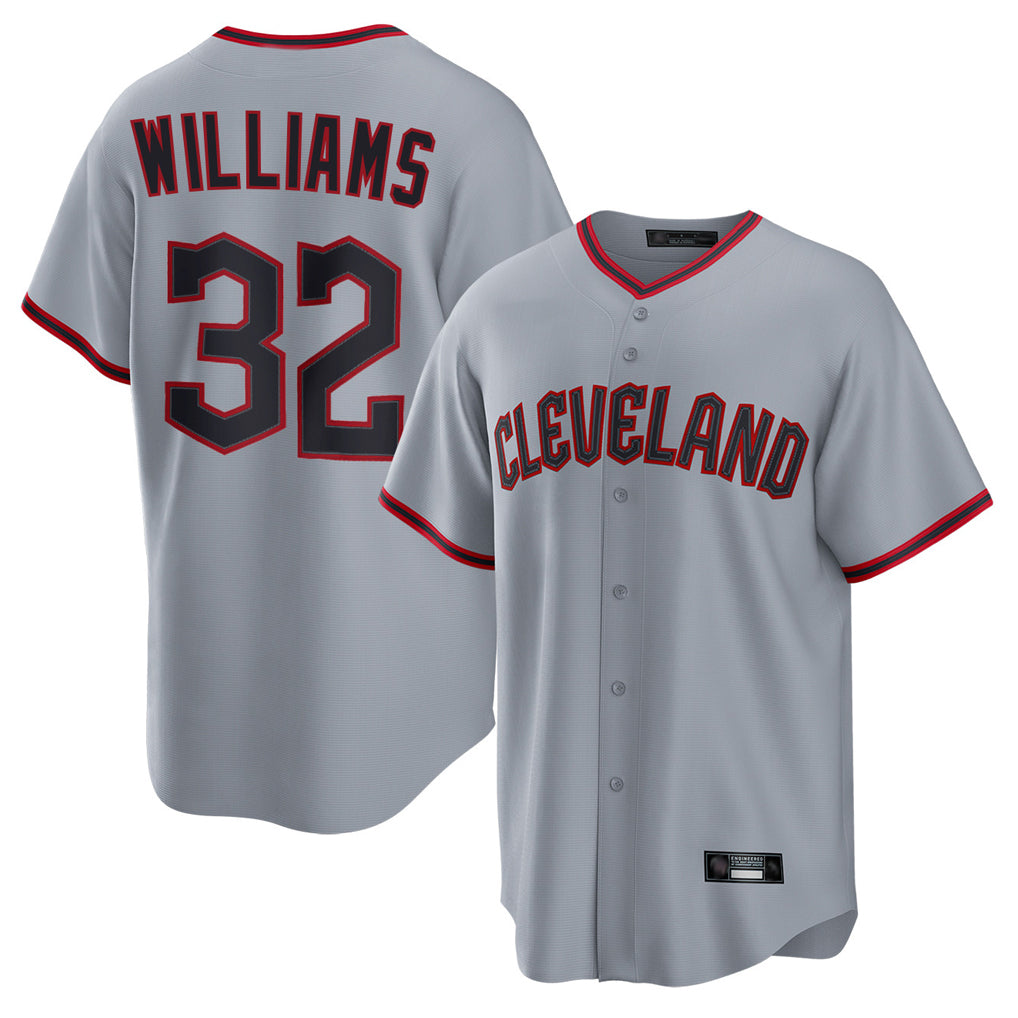 Cleveland Guardians #32 Gavin Williams Player Gray HeidiMiller Home Game Stitched Jerseys