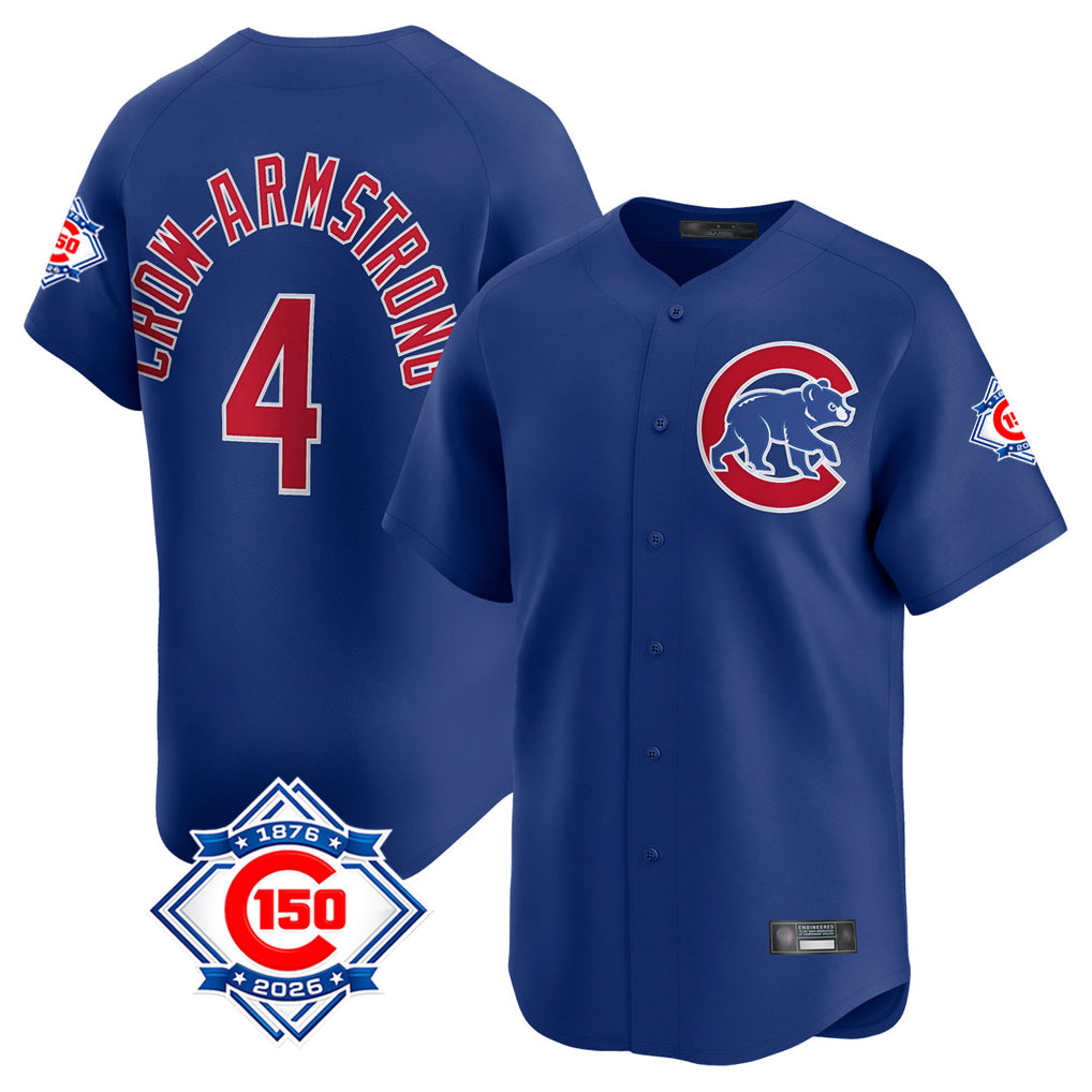 Chicago Cubs #4 Pete Crow-Armstrong Player Royal HeidiMiller 150th Anniversary Limited Home Stitched Jerseys