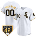 Custom Chicago White Sox 2024 Jackie Robinson Patch Vapor Premier Limited Jersey ¨C White Gold HeidiMiller