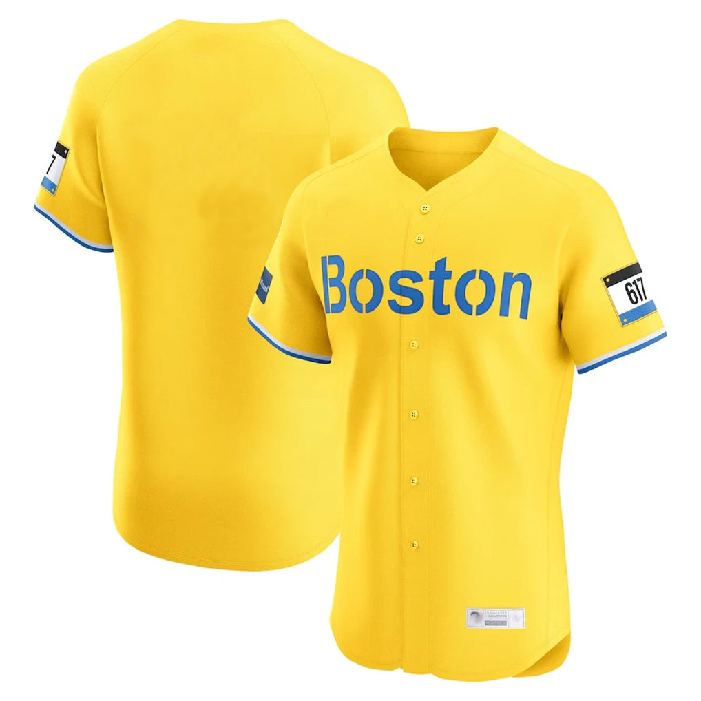 Boston Red Sox Blank Player Yellow HeidiMiller Limited Elite Home Game Stitched Jerseys