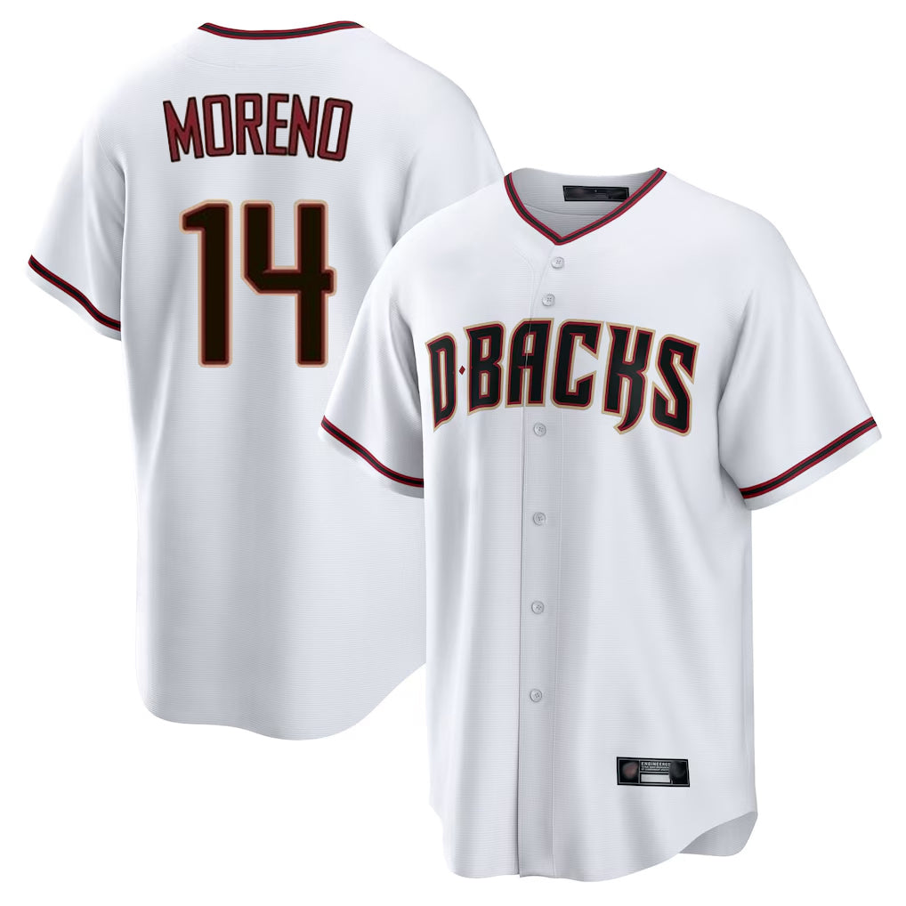 Arizona Diamondbacks #14 Gabriel Moreno Player White HeidiMiller Home Game Stitched Jerseys