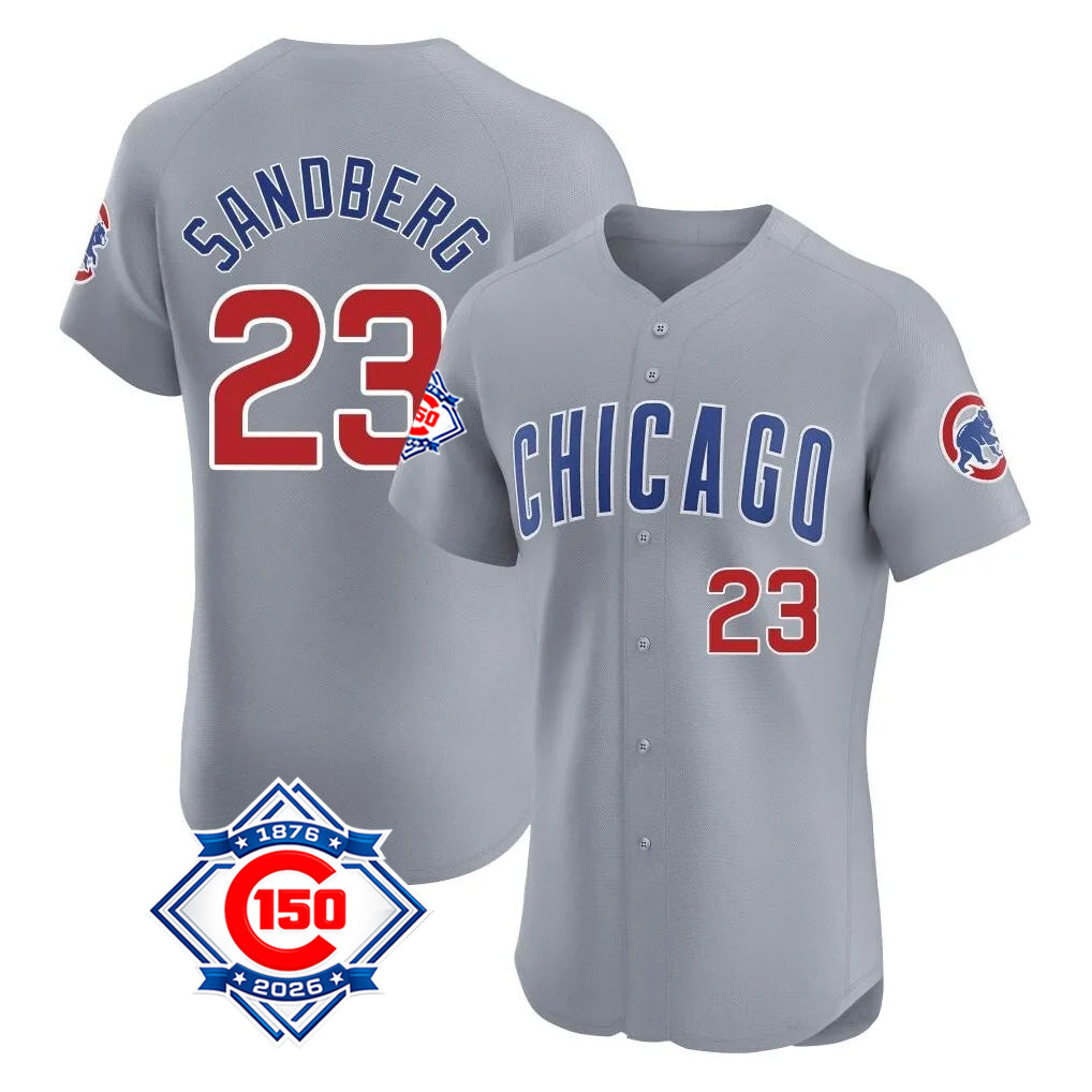 Chicago Cubs #23 Ryne Sandberg Player Gray HeidiMiller Road 150th Anniversary Limited Elite Home Stitched Jerseys