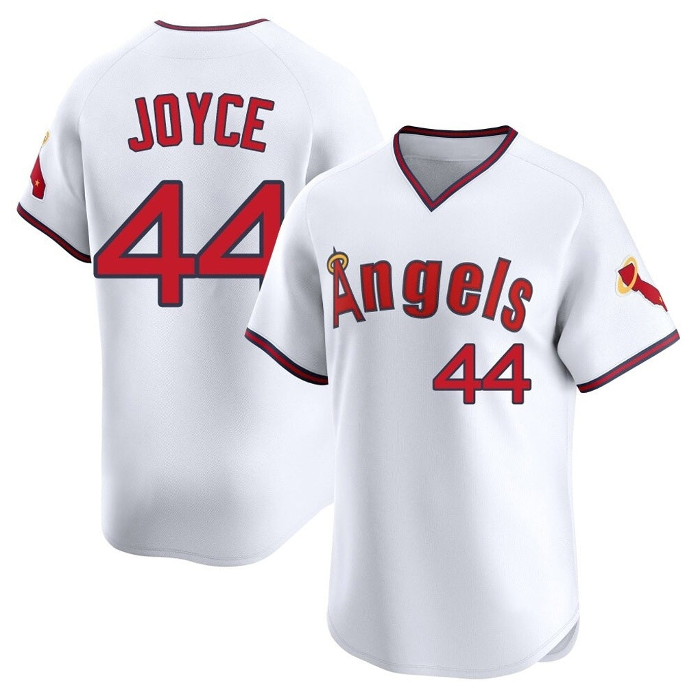 Los Angeles Angels #44 Ben Joyce Player White HeidiMiller T-shirt Home Limited Stitched Jerseys