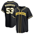 Milwaukee Brewers #53 Brandon Woodruff Player Black HeidiMiller Fashion Out Home Game Stitched Jerseys