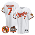 Baltimore Orioles #7 Jackson Holliday Player White HeidiMiller 30th Anniversary of 2131 Home Game Stitched Jerseys
