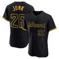 Miami Marlins #26 Janson Junk Player Black HeidiMiller Snake Skin City Home Limited Elite Stitched Jerseys