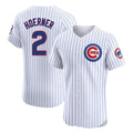 Chicago Cubs #2 Nico Hoerner Player White HeidiMiller Limited Elite Home Game Stitched Jerseys