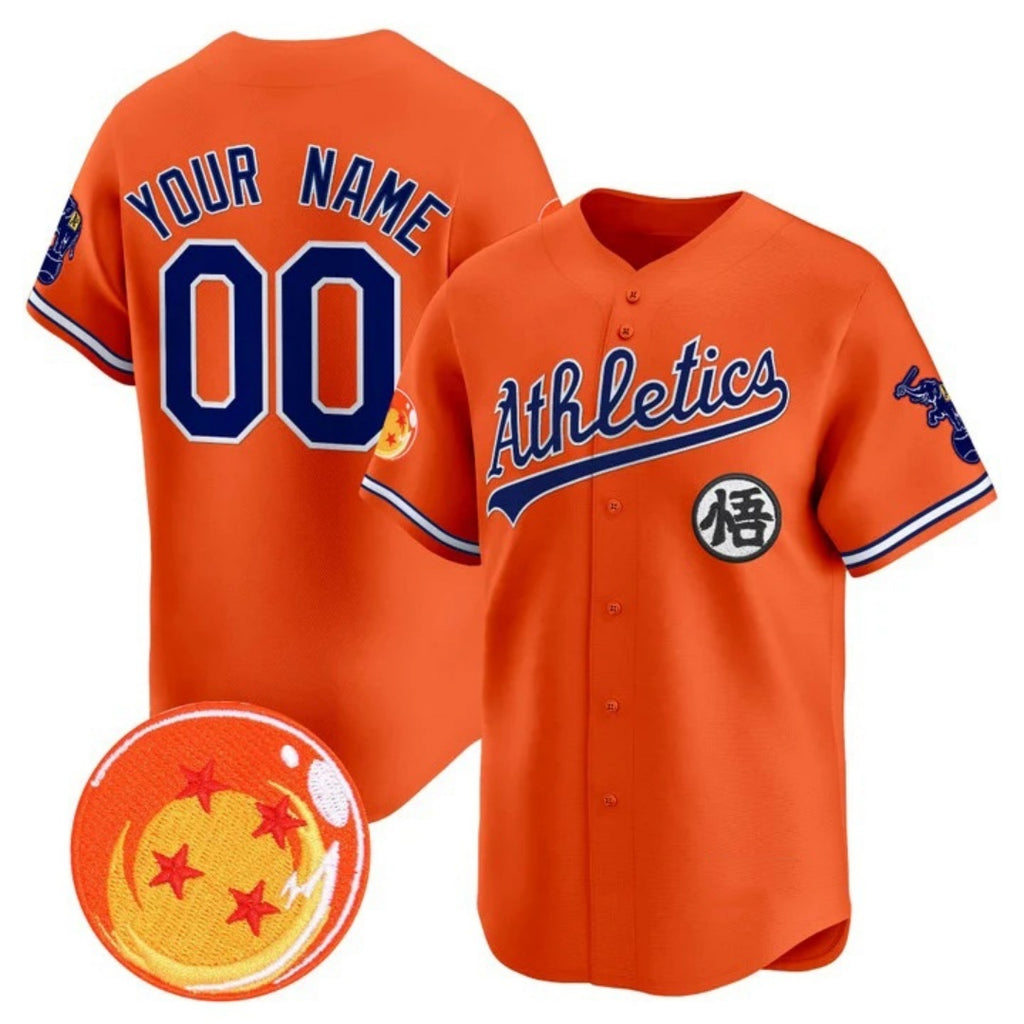 Custom Oakland Athletics x Dragon Ball Orange HeidiMiller Vapor Premier Limited Jersey - All Stitched