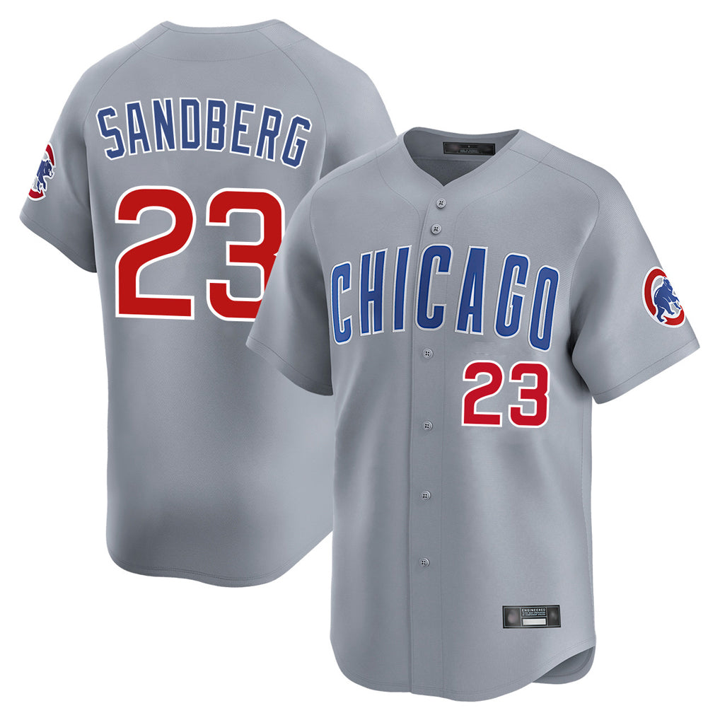 Chicago Cubs #23 Ryne Sandberg Player Gray HeidiMiller Road Limited Home Stitched Jerseys