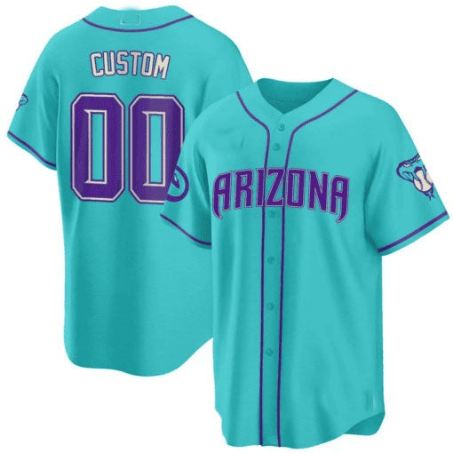 Custom Arizona Diamondbacks 2024 Teal Purple Jersey ¨C All Stitched-Teal HeidiMiller