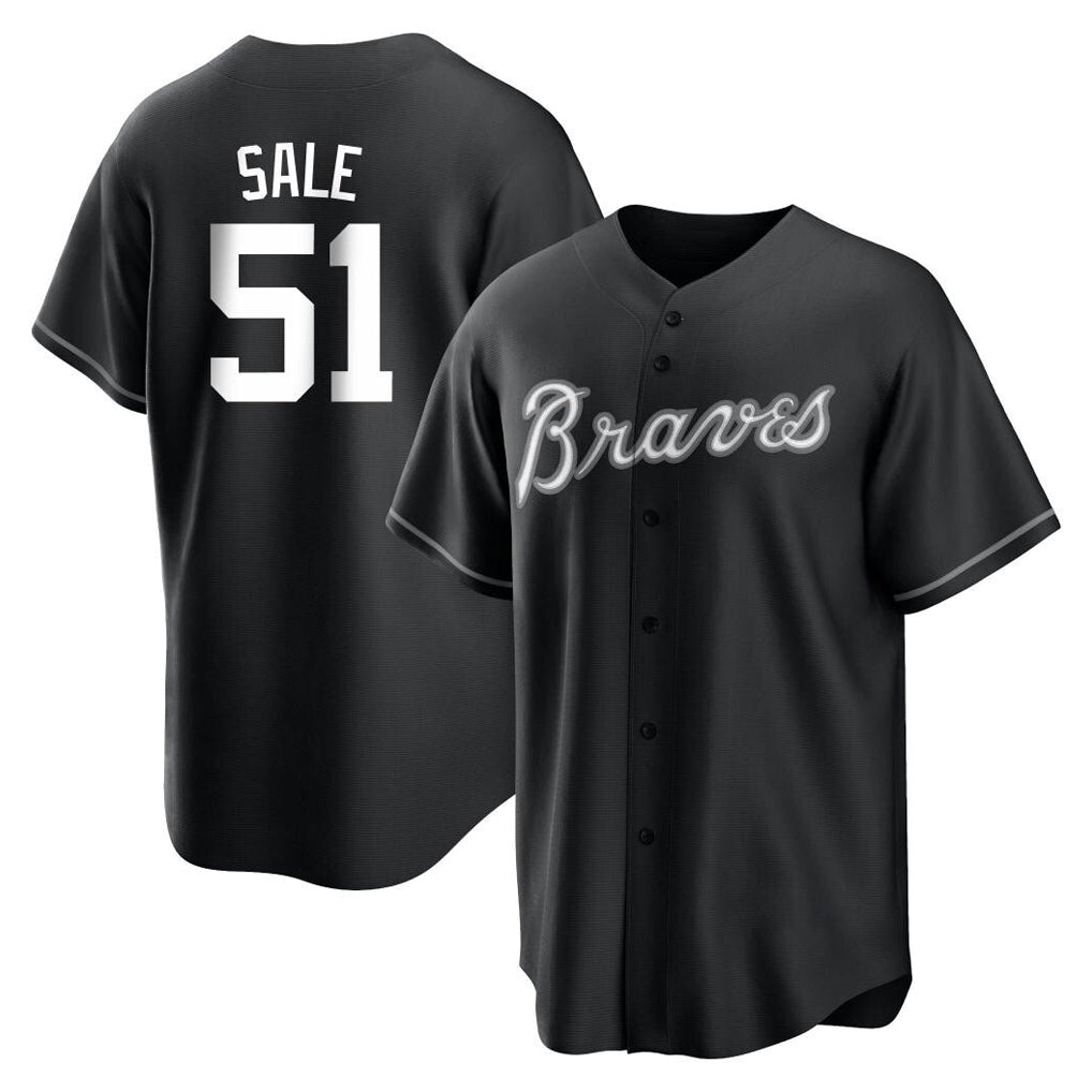 Atlanta Braves #51 Chris Sale Player Black HeidiMiller Home Game Stitched Jerseys