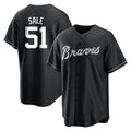 Atlanta Braves #51 Chris Sale Player Black HeidiMiller Home Game Stitched Jerseys