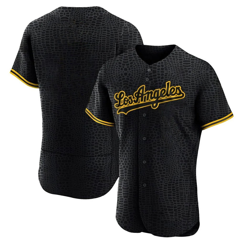 Los Angeles Dodgers Blank Player Black HeidiMiller Snake Skin City Limited Elite Home Stitched Jerseys