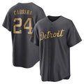 Detroit Tigers #24 Miguel Cabrera Player Charcoal HeidiMiller All-Star Home Game Stitched Jerseys