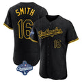 Los Angeles Dodgers #16 Will Smith Player Black HeidiMiller World Series Meet Snake Skin City Limited Elite Home Stitched Jerseys