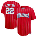 Miami Marlins #22 Sandy Alcantara Player Red HeidiMiller City Connect Home Game Stitched Jerseys