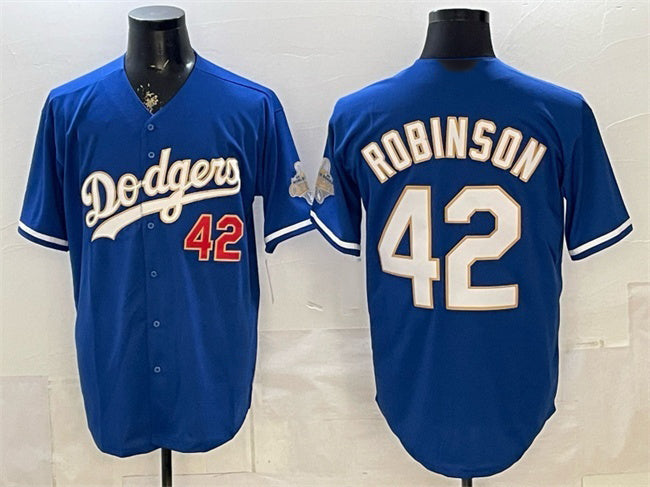 Los Angeles Dodgers #42 Jackie Robinson Royal HeidiMiller 2026 Alternate Gold Collection Stadium Stitched Jersey