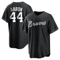 Atlanta Braves #44 Hank Aaron Player Black HeidiMiller Home Game Stitched Jerseys