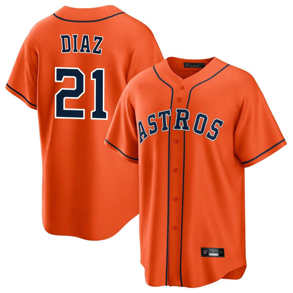 Houston Astros #21 Yainer Diaz Player Orange HeidiMiller Home Game Stitched Jerseys
