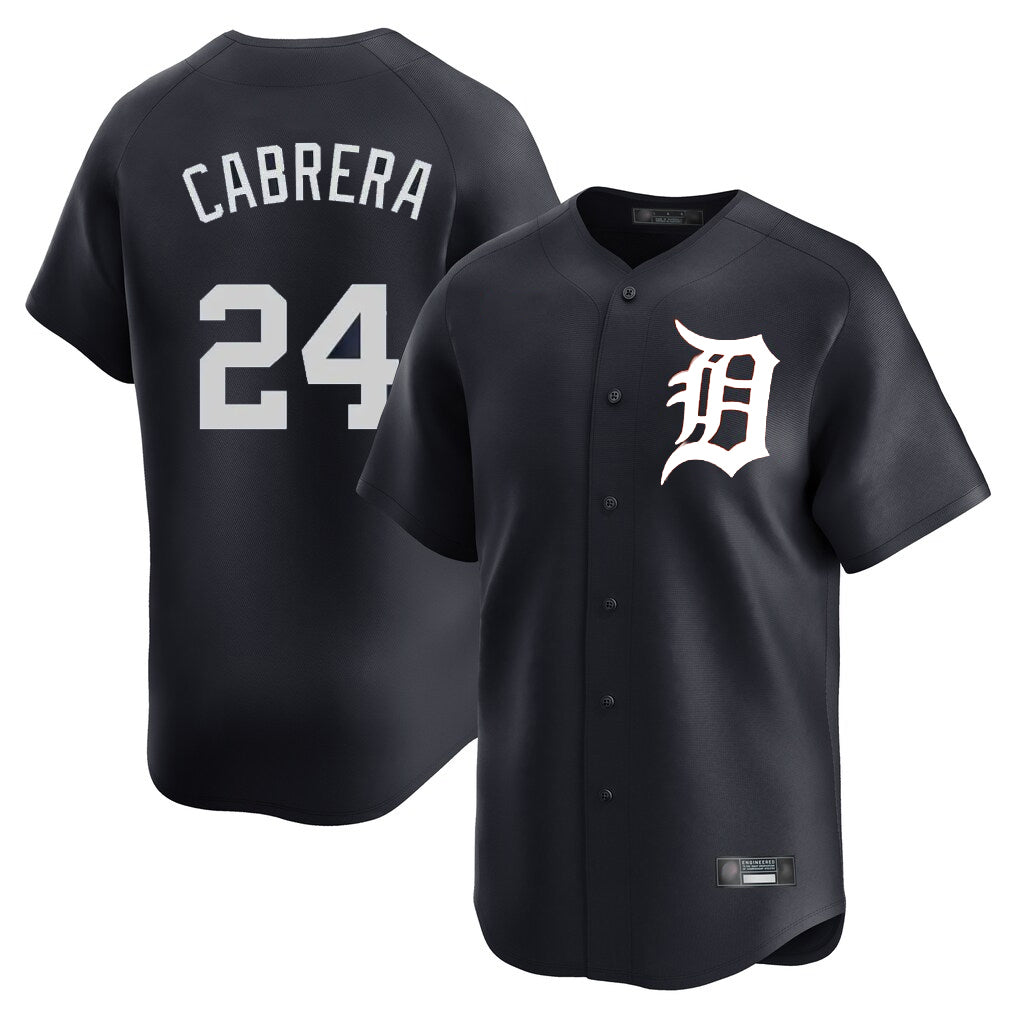Detroit Tigers #24 Miguel Cabrera Player Navy HeidiMiller Home Limited Game Stitched Jerseys