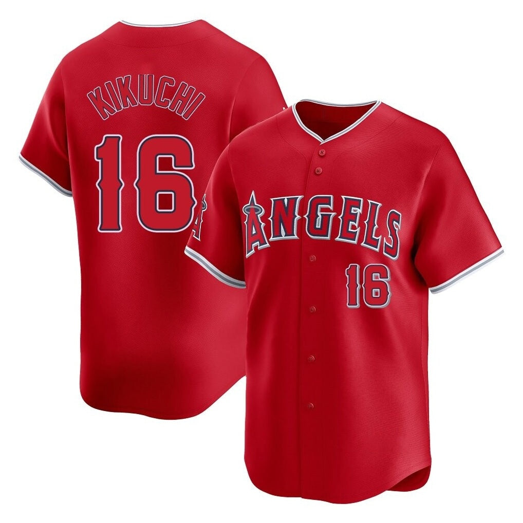 Los Angeles Angels #16 Yusei Kikuchi Player Red HeidiMiller Home Limited Stitched Jerseys
