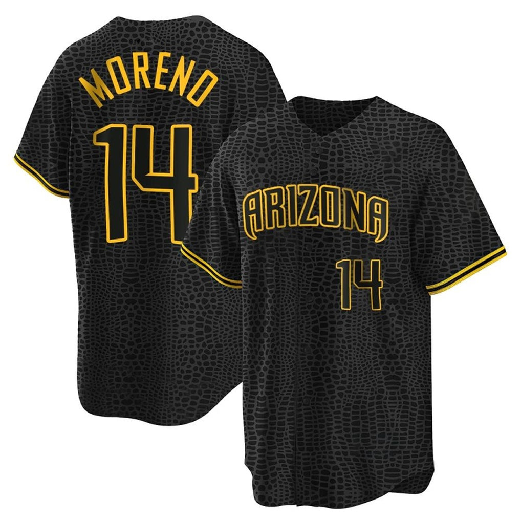 Arizona Diamondbacks #14 Gabriel Moreno Player Black HeidiMiller Snake Skin City Home Game Stitched Jerseys