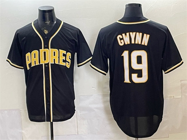 San Diego Padres #19 Tony Gwynn 2026 Fashion Replica Black HeidiMiller Out Stitched Jersey