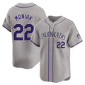 Colorado Rockies #22 Mickey Moniak Player Gray HeidiMiller Limited Home Stitched Jerseys
