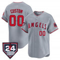 Custom Los Angeles Angels 2024 Spring Training Patch Vapor Premier Limited Jersey ¨C Gray HeidiMiller
