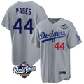 Los Angeles Dodgers #44 Andy Pages Player Gray HeidiMiller World Series Game Home Stitched Jerseys