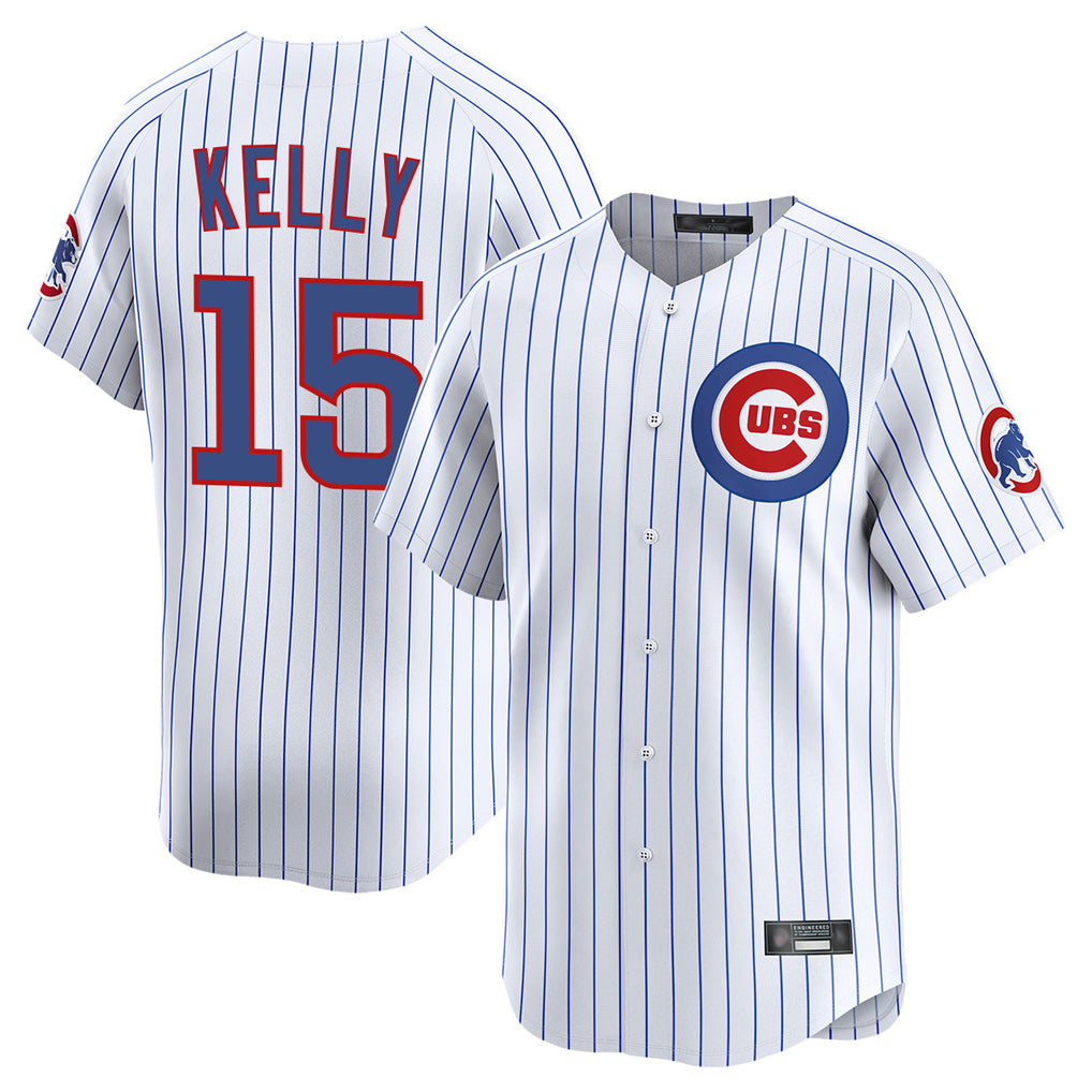 Chicago Cubs #15 Carson Kelly Player White HeidiMiller Limited Home Game Stitched Jerseys