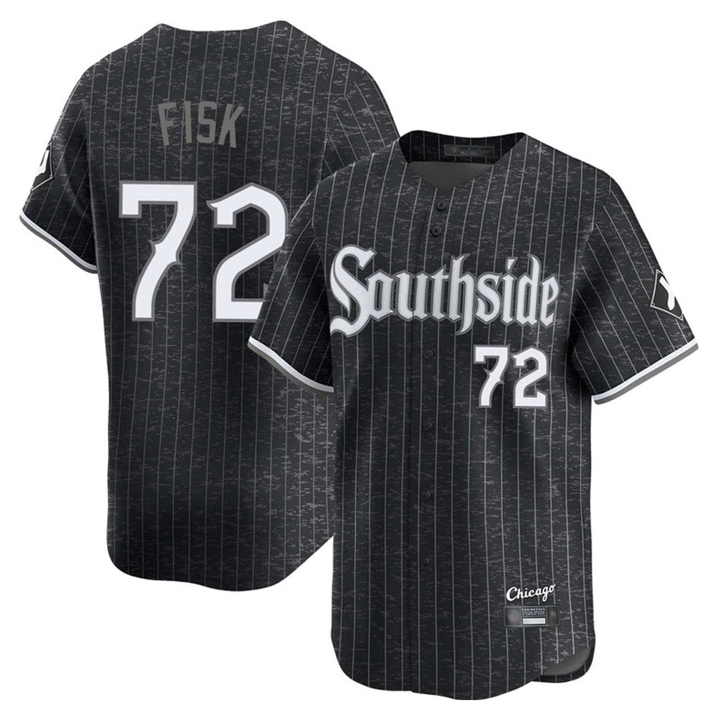 Chicago White Sox #72 Carlton Fisk Player Black HeidiMiller City Connect Limited Home Stitched Jerseys