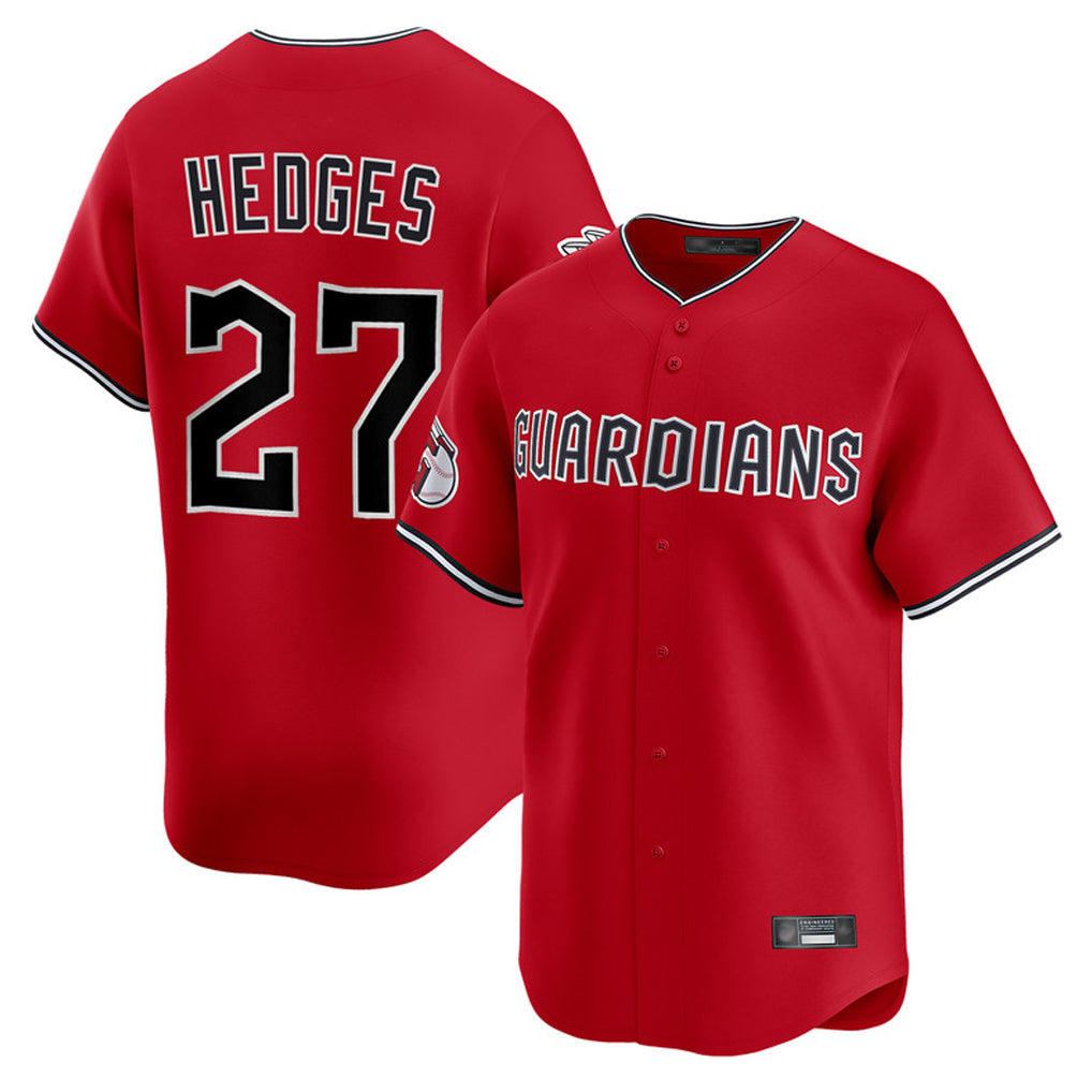 Cleveland Guardians #27 Austin Hedges Player Red HeidiMiller Limited Home Stitched Jerseys