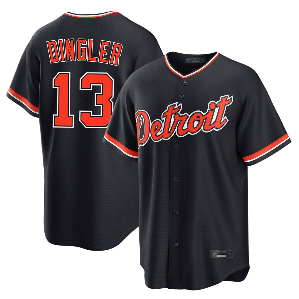 Detroit Tigers #13 Dillon Dingler Player Navy HeidiMiller Home Game Stitched Jerseys